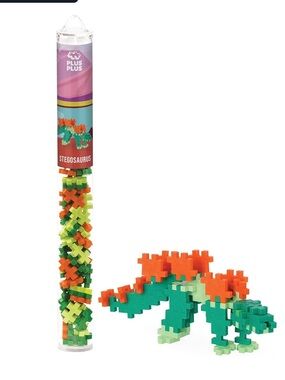 PLUS PLUS Stegosaurus Maker Tube Mini Building Blocks STEM Toy Dinosaur Like New